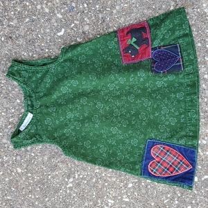 Samara Green Corduroy Jumper Dress 3T Heart Dog
